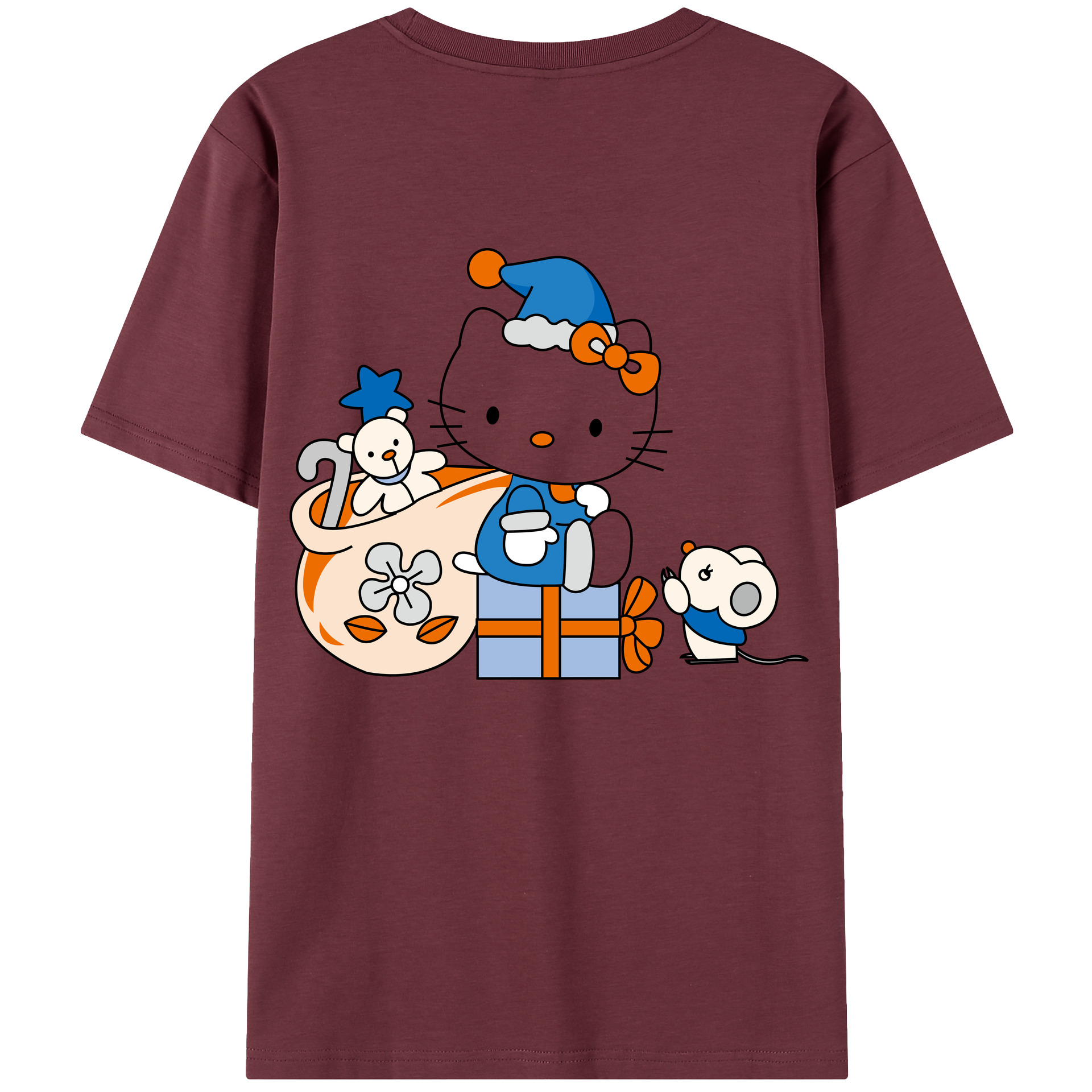 （画像用） Hello Kitty ハローキティ 綿100％半袖Tシャツ（背面プリント）